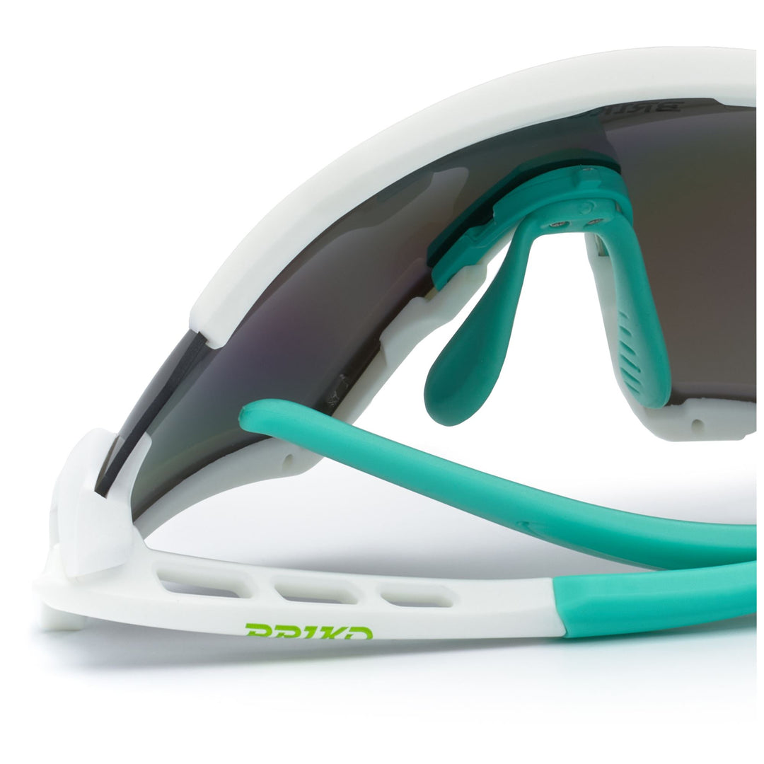 Lunettes de soleil de sport unisexes blanches et vertes pour athlètes actifs main