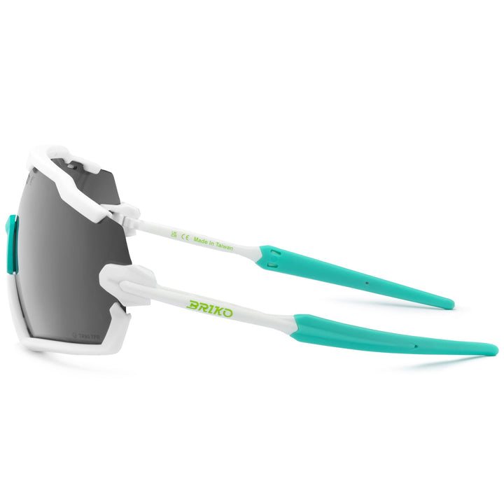 Unisex White and Green Sport Sunglasses for Active Athletes 3