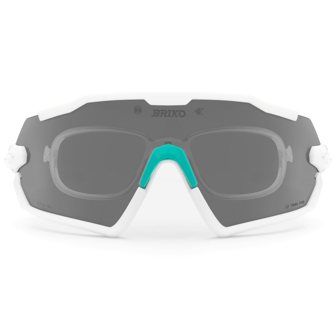 Lunettes de soleil de sport unisexes blanches et vertes pour athlètes actifs main