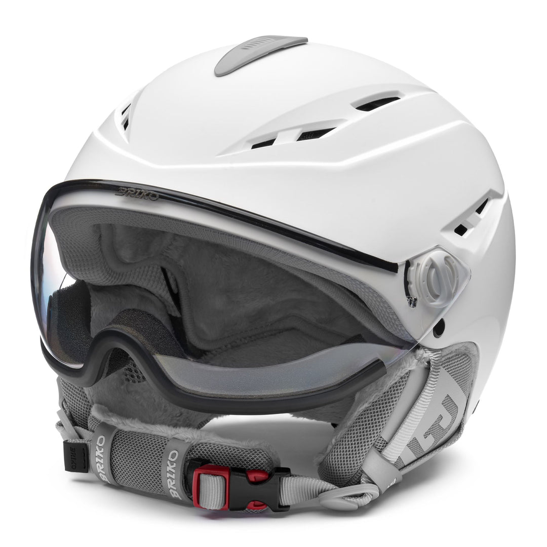 Casco da sci grigio da donna con visiera fotocromatica per una sicurezza ottimale 01