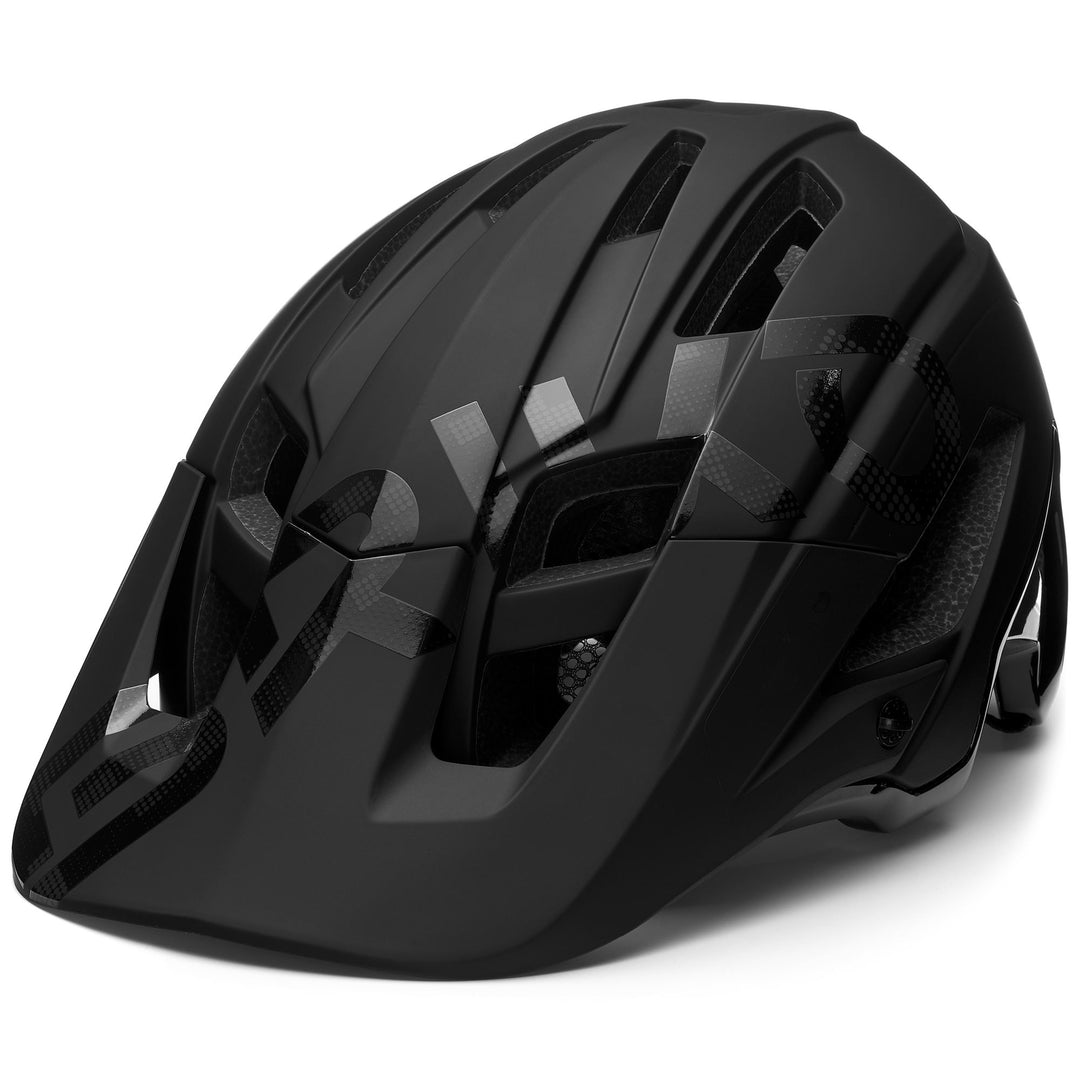 Unisex Black Mountain Bike Helmet with Visor and Ventilation 01