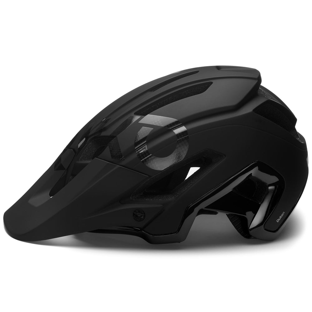 Unisex Black Mountain Bike Helmet with Visor and Ventilation 02
