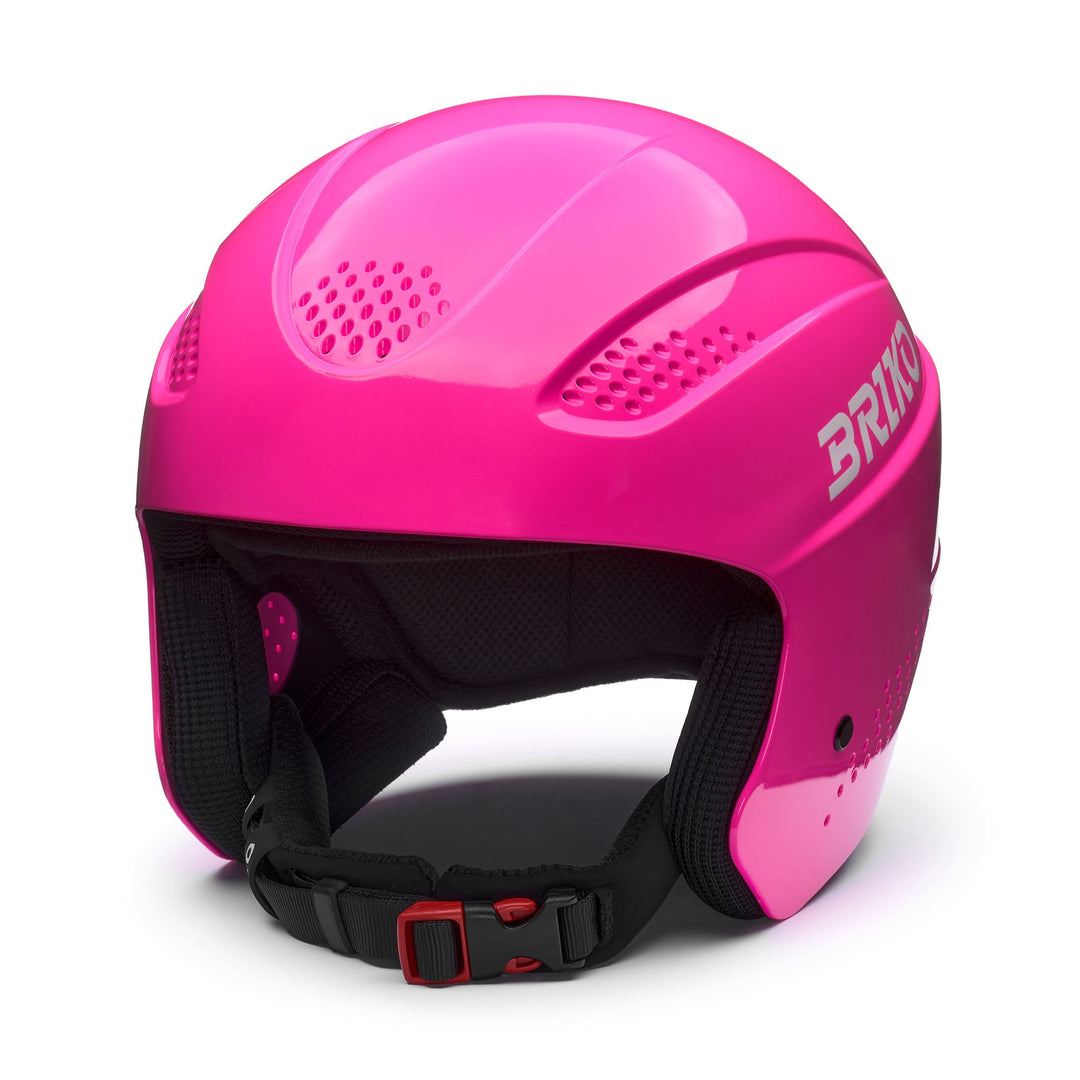 Casco da sci unisex rosso e rosa per bambini con imbottitura rimovibile 01