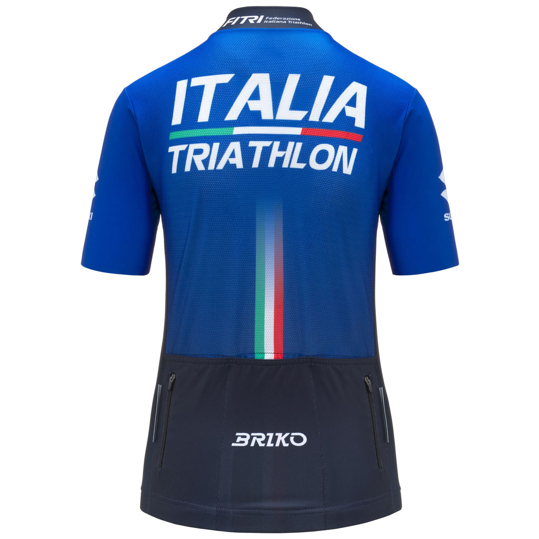 Maillot de triathlon bleu femme pour la performance active main