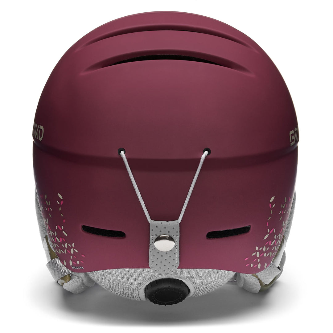Casque de ski pour femme rouge et beige avec technologie In-Mold main