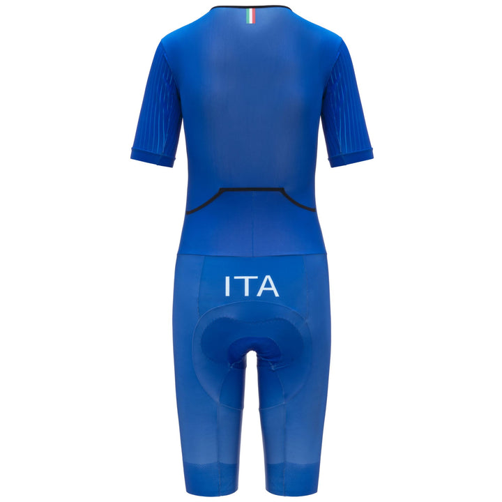 Combinaison de triathlon bleue pour femme, coupe aérodynamique 3