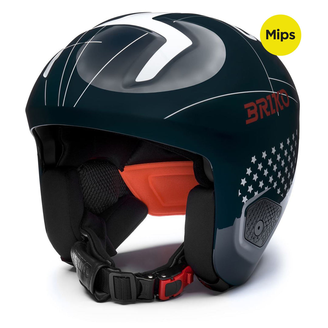 Unisex Blue and White Ski Helmet for Racing with Shock Absorption 01