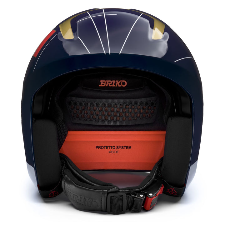 Casco da sci unisex blu e bianco per le gare di Coppa del Mondo 3