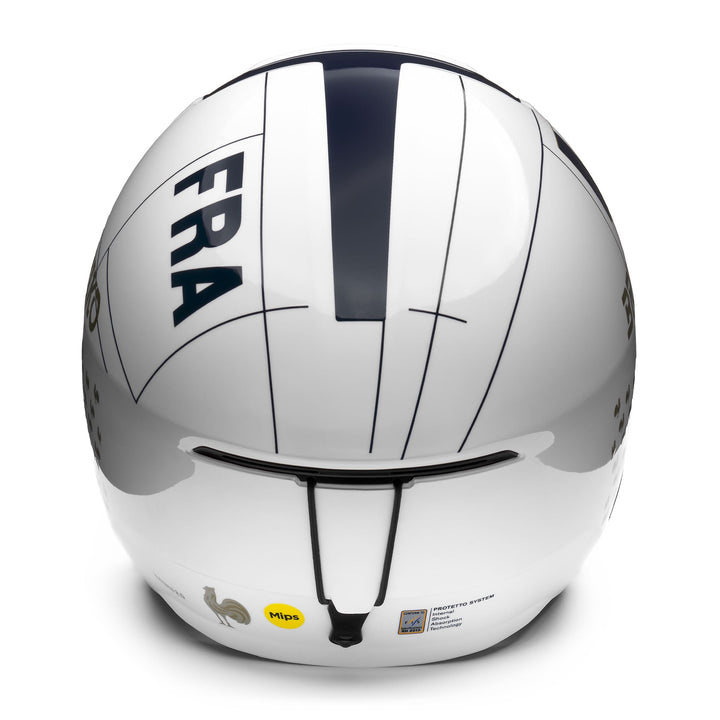 Casco da sci unisex bianco e blu per le gare 4