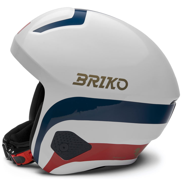 Unisex White Blue Red and Gold Race Helmet for Winter Sports 2