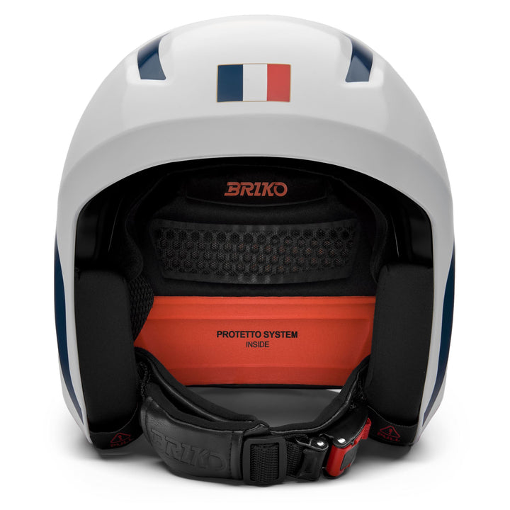 Unisex White Blue Red and Gold Race Helmet for Winter Sports 3