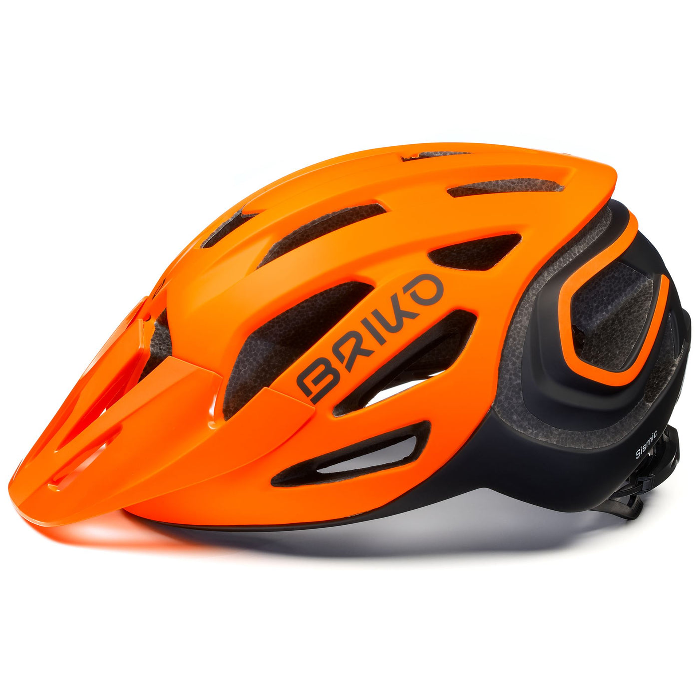 Helmets Unisex SISMIC Helmet ORANGE FLUO BLACK | briko Dressed Front (jpg Rgb)	