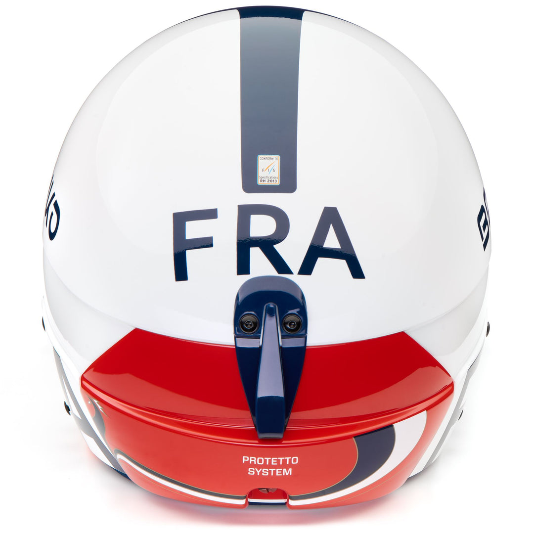Helmets Unisex Vulcano Fis 6.8 - France Helmet SHINY WHITE BLUE RED Dressed Front (jpg Rgb)	