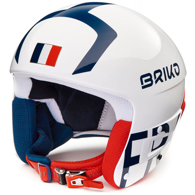 Helmets Unisex Vulcano Fis 6.8 - France Helmet SHINY WHITE BLUE RED Photo (jpg Rgb)			