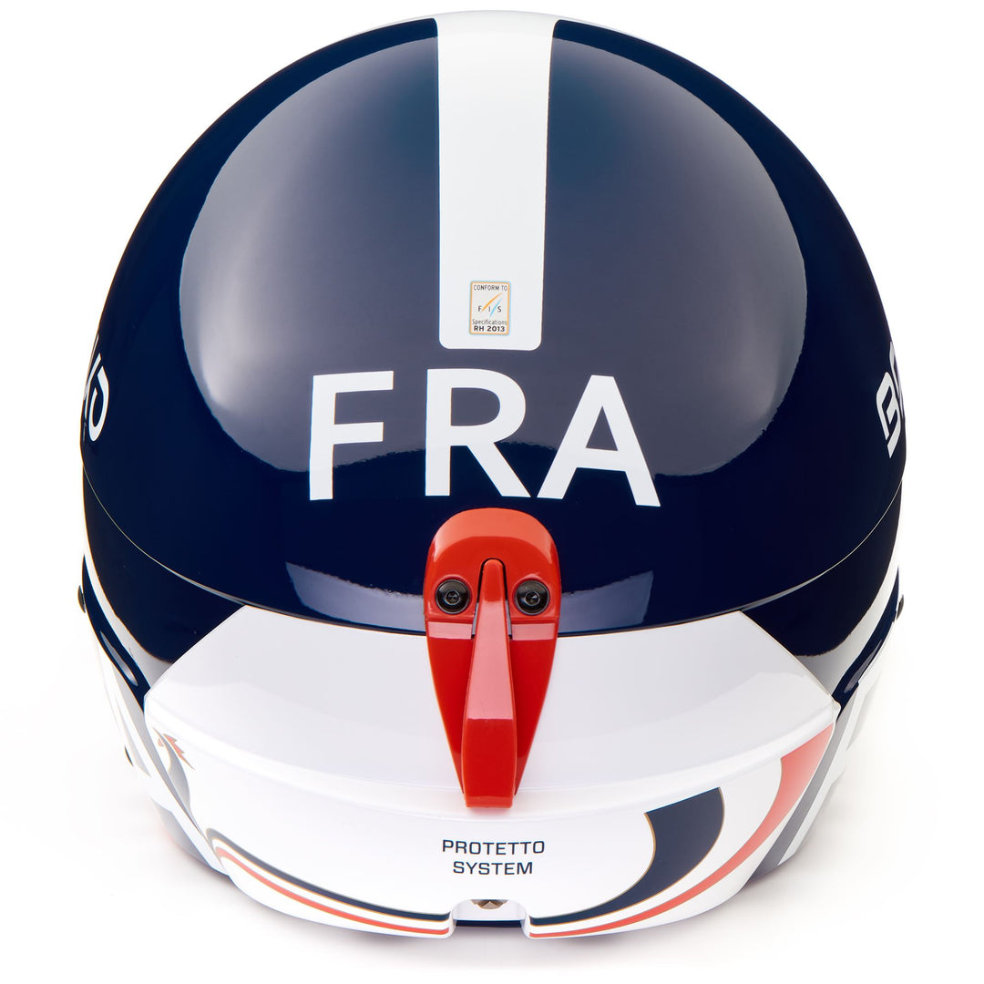 Helmets Unisex Vulcano Fis 6.8 - France Helmet SHINY BLUE WHITE Dressed Front (jpg Rgb)	