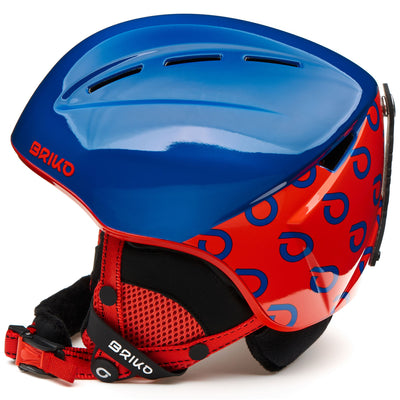 Helmets Kid unisex KODIAKINO Helmet SHINY BLUE RED | briko Dressed Front (jpg Rgb)	