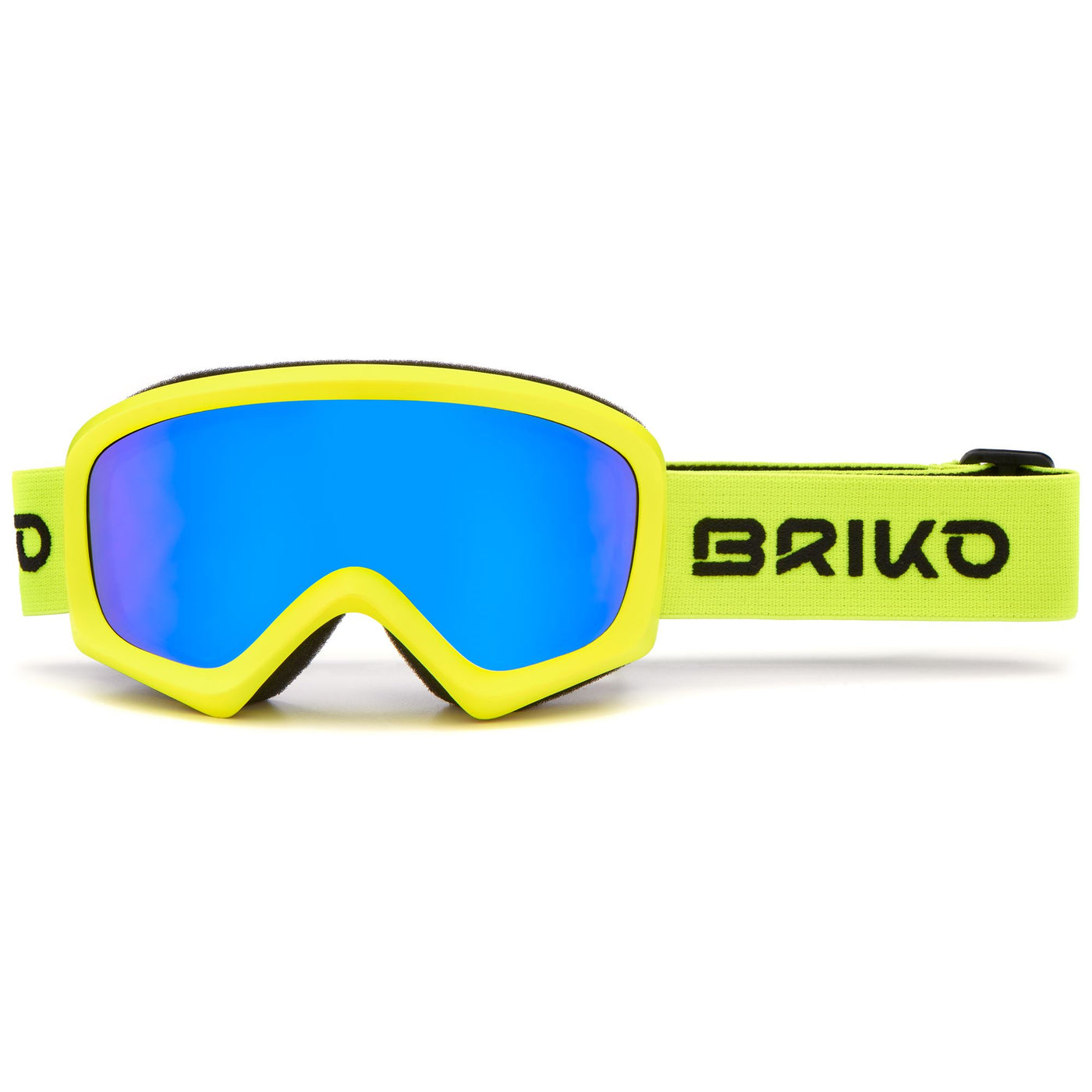 Goggles Kid unisex GEYSER Ski  Goggles YELLOW FLUO-BM2 | briko Dressed Front (jpg Rgb)	