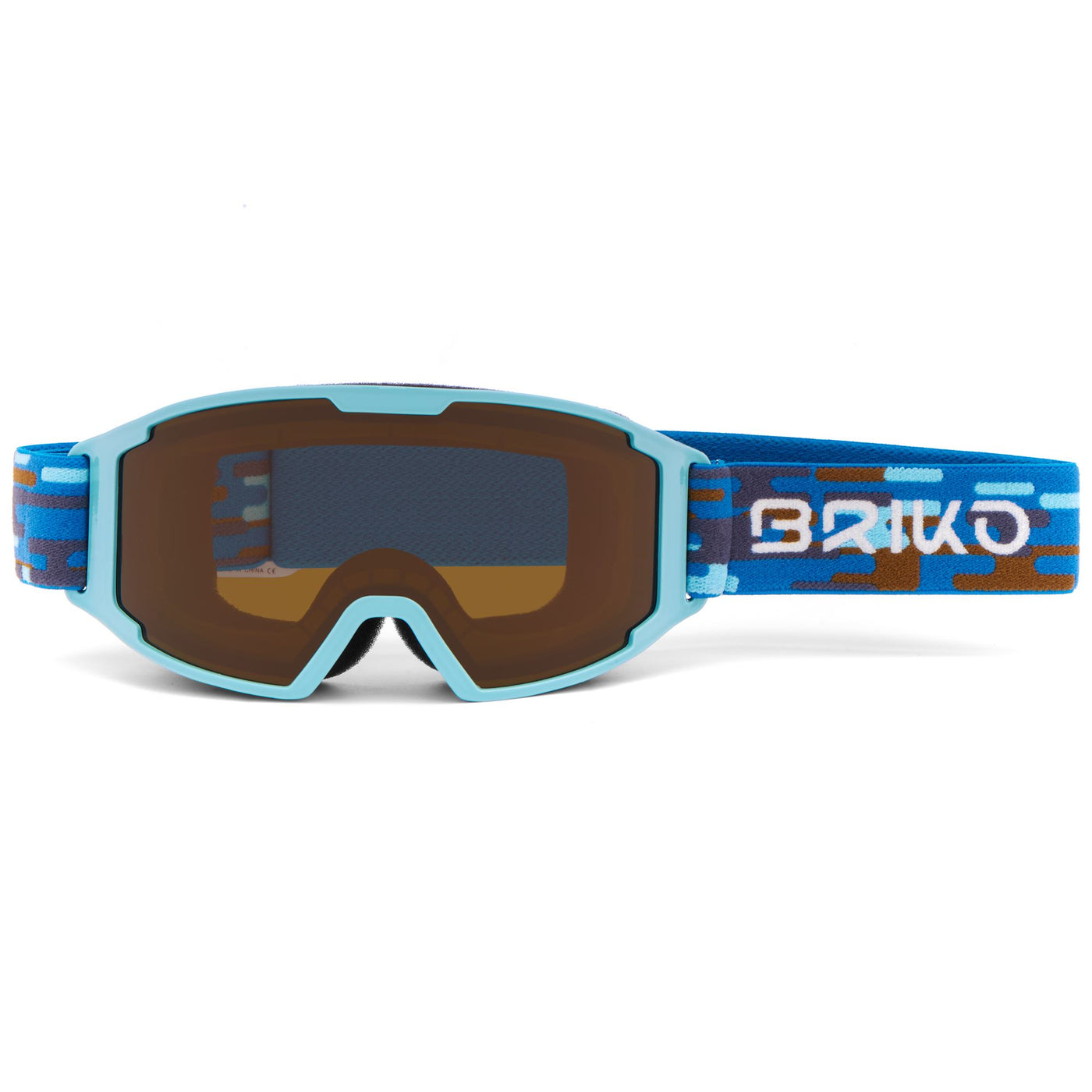 Goggles Kid unisex SAETTA Ski  Goggles SHINY PLANET BLUE CAMO - BR2 Dressed Front (jpg Rgb)	