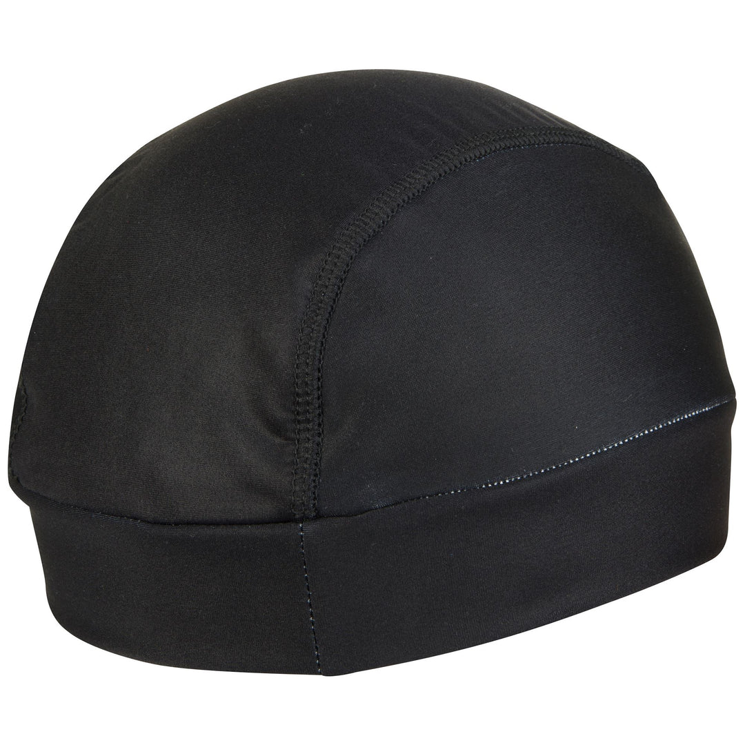 Headwear Unisex THIN WARM UNDER HELMET Headcover BLACK Dressed Front (jpg Rgb)	