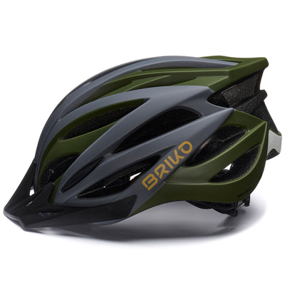Helmets Unisex MORGAN Helmet MATT THATCH GREEN - ABBEY GREY - TURMENIC YELLOW Dressed Front (jpg Rgb)	