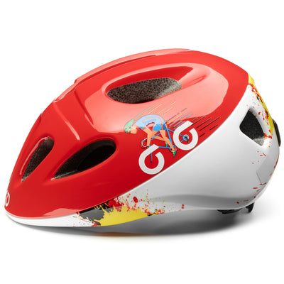 Helmets Kid unisex FURY Helmet SHINY RED - WHITE Dressed Front (jpg Rgb)	