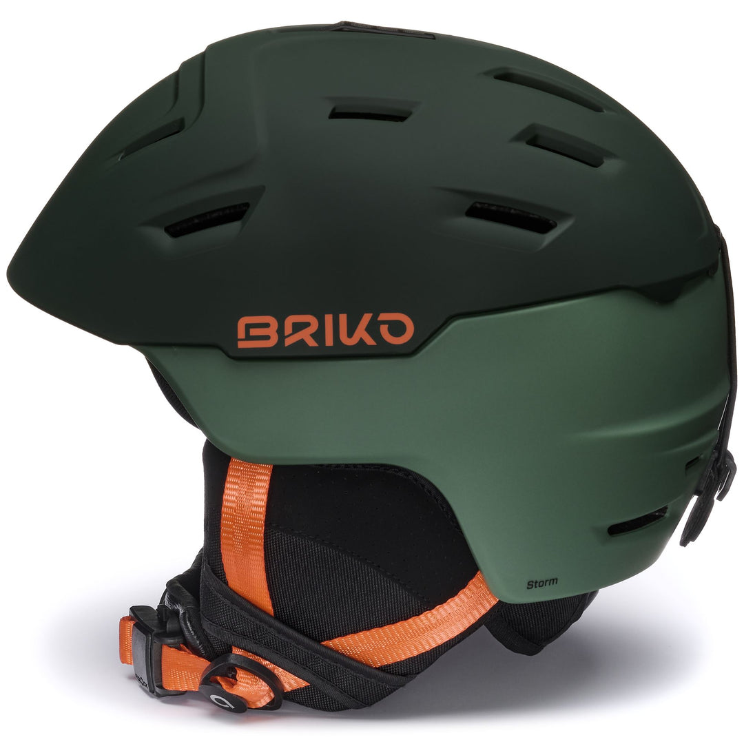 Helmets Unisex STORM 2.0 Helmet MATT TIMBER GREEN - CUTTY SARK GREEN - POMEGRANATE ORANGE Dressed Front (jpg Rgb)	