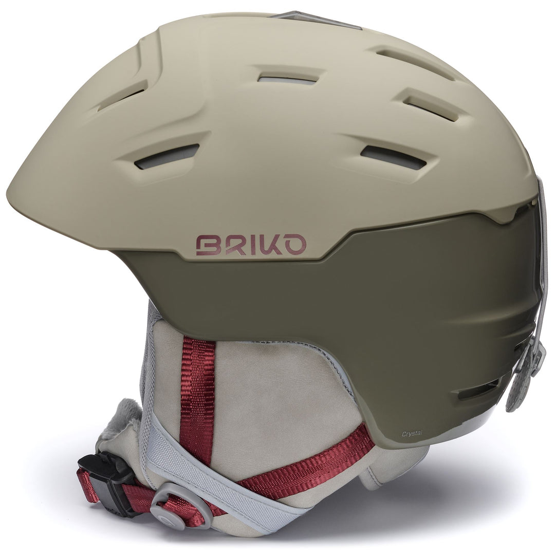 Helmets Woman CRYSTAL 2.0 Helmet MATT NOMAD BEIGE - SHINY CLAY CREEK GREEN - TAWNY PORT PLUM Dressed Front (jpg Rgb)	