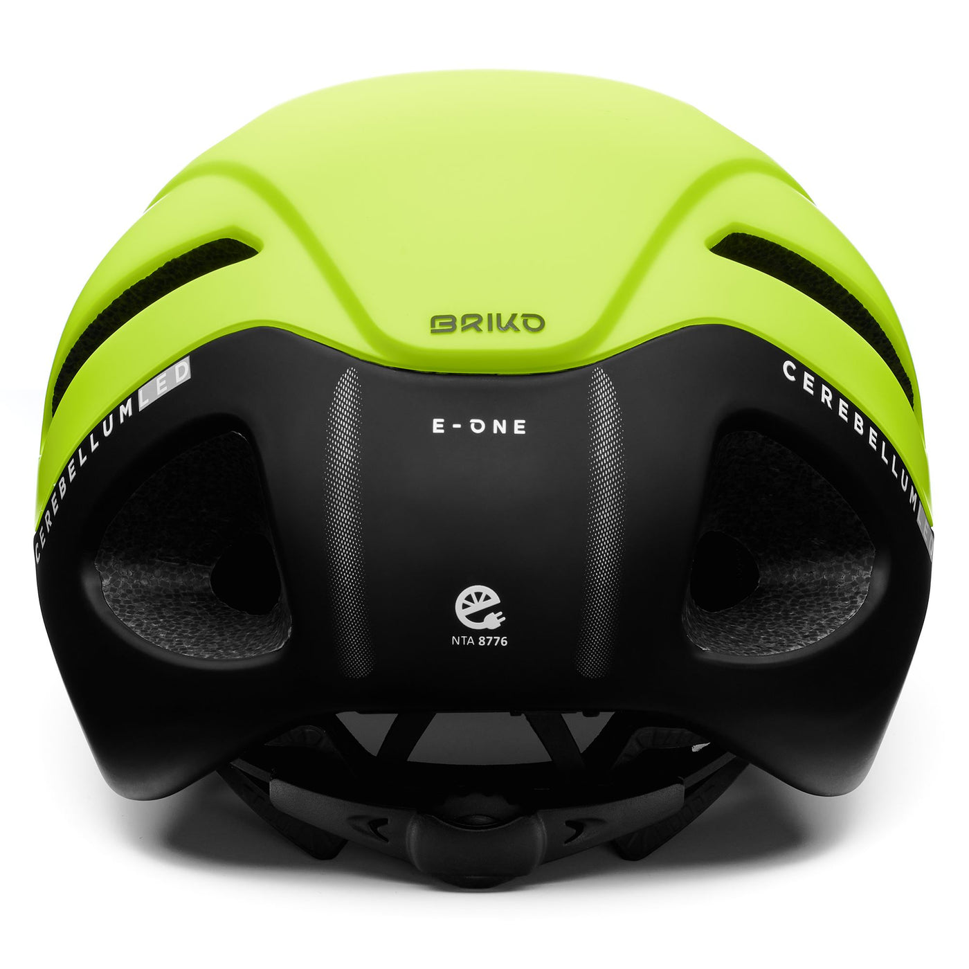 Helmets Unisex E - ONE LED Helmet LIME FLUO -  BLACK | briko Dressed Side (jpg Rgb)		