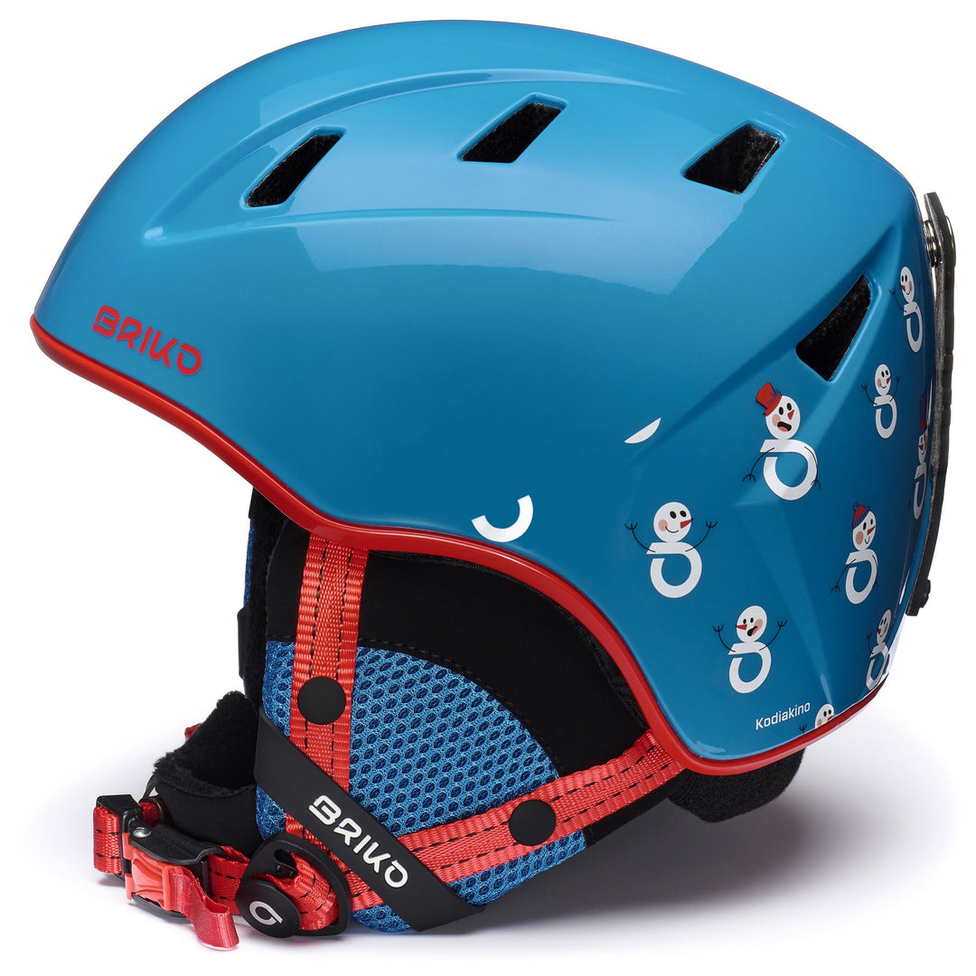 Helmets Kid unisex KODIAKINO 2.0 Helmet SHINY ALLPORTS BLUE - MONZA RED - SNOWMAN Dressed Front (jpg Rgb)	