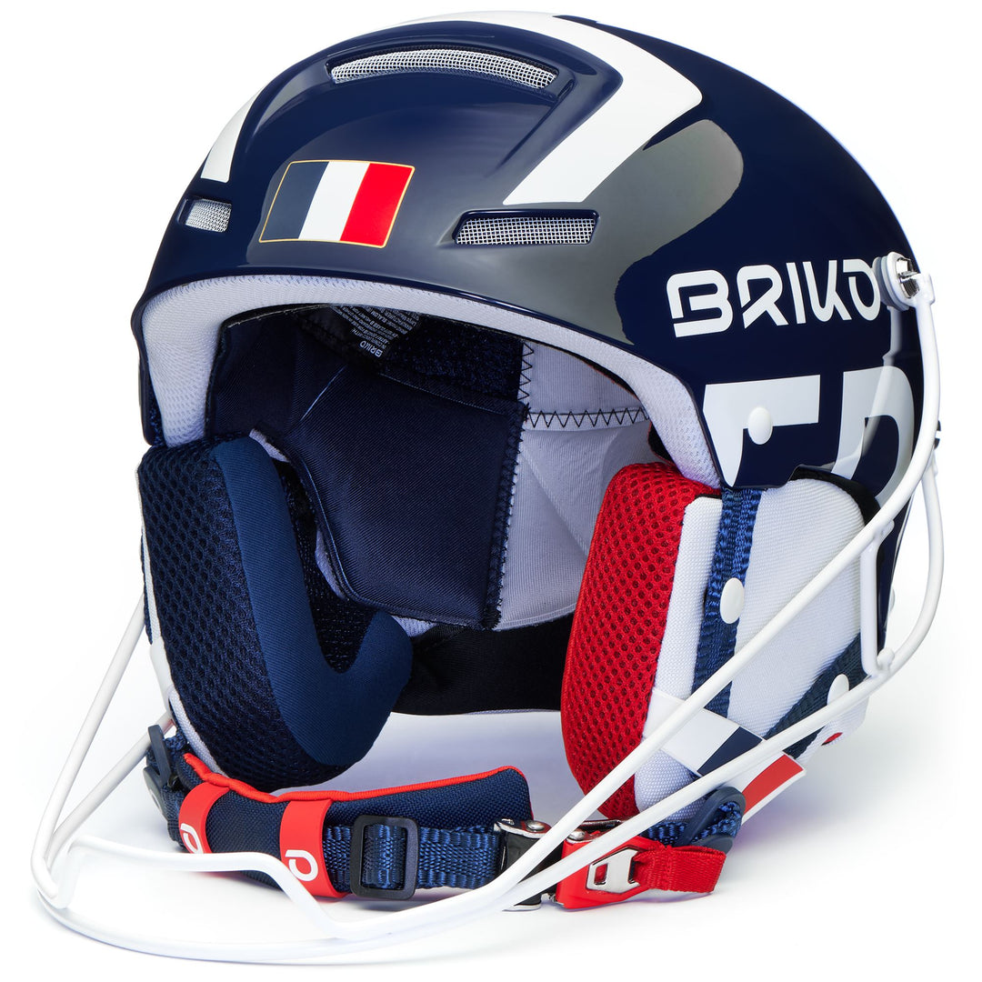 Helmets Unisex SLALOM - FRANCE Helmet SHINY BLUE WHITE Photo (jpg Rgb)			
