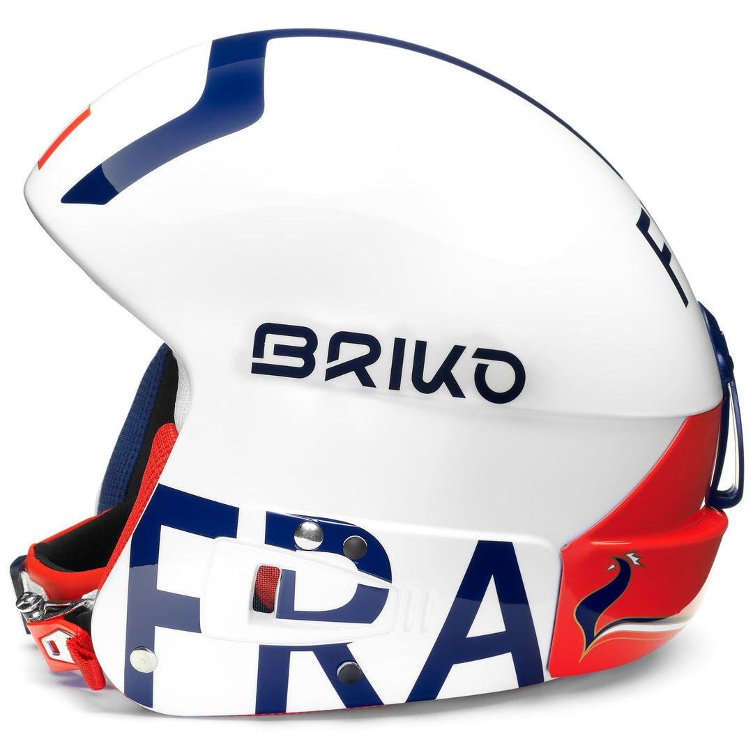 Helmets Unisex VULCANO FIS 6.8 - FRANCE Helmet SHINY WHITE BLUE RED Dressed Front (jpg Rgb)	