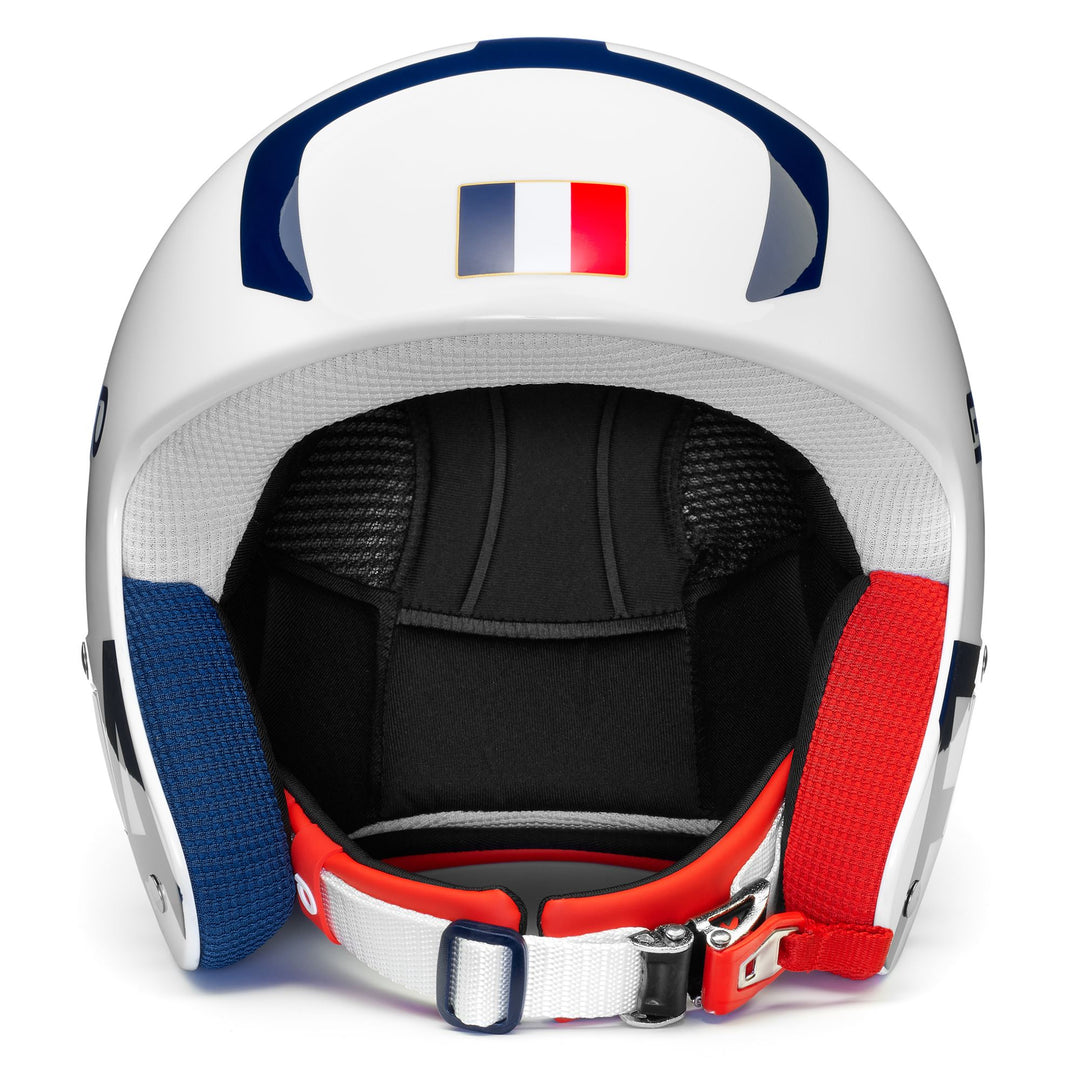 Helmets Unisex VULCANO FIS 6.8 - FRANCE Helmet SHINY WHITE BLUE RED Dressed Side (jpg Rgb)		
