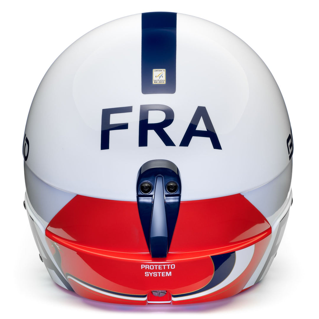 Helmets Unisex VULCANO FIS 6.8 - FRANCE Helmet SHINY WHITE BLUE RED Dressed Back (jpg Rgb)		