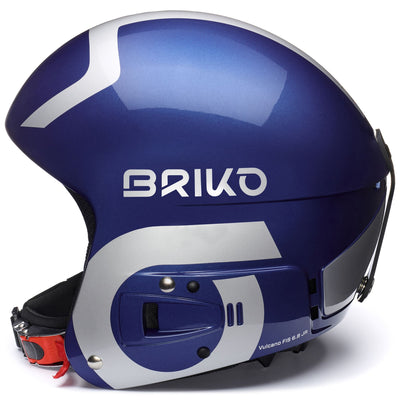 Helmets Kid unisex VULCANO FIS 6.8 JR Helmet SHINY METALLIC BLUE - SILVER Dressed Front (jpg Rgb)	