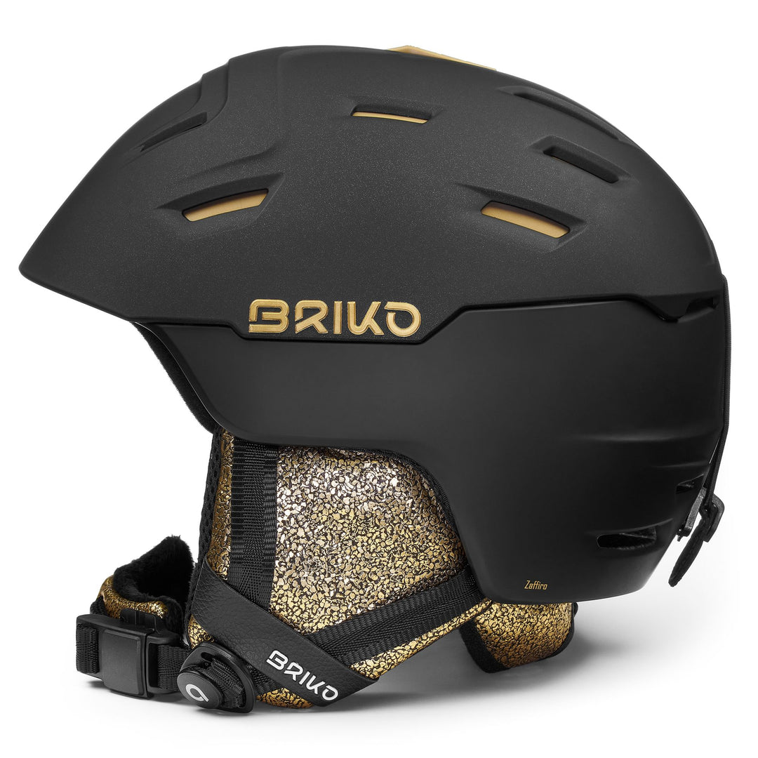 Helmets Woman ZAFFIRO Helmet BLACK - GOLD | briko Dressed Front (jpg Rgb)	