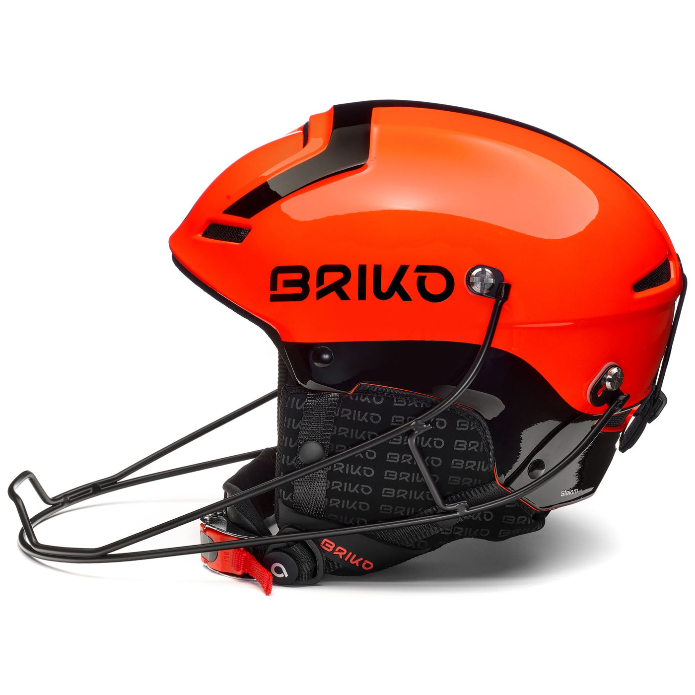 Helmets Unisex SLALOM EPP Helmet SHINY ORANGE - BLACK Dressed Front (jpg Rgb)	