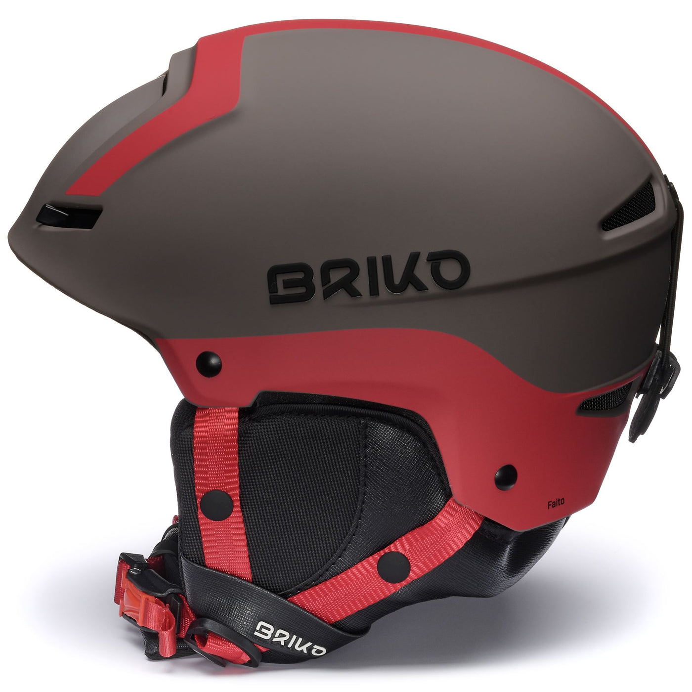 Helmets Unisex FAITO EPP Helmet MATT DORADO BROWN - MONZA RED Dressed Front (jpg Rgb)	