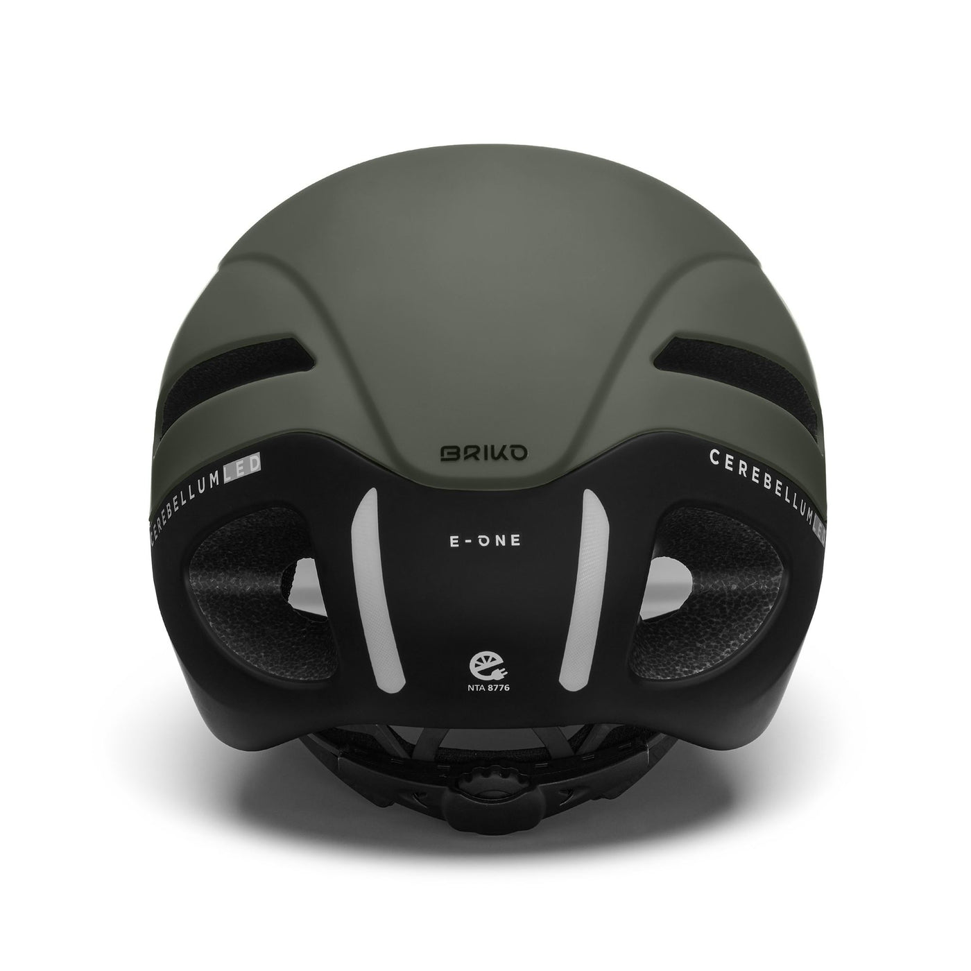 Helmets Unisex E- ONE VISOR Helmet MATT GREEN STORM DUST - BLACK Detail (jpg Rgb)			