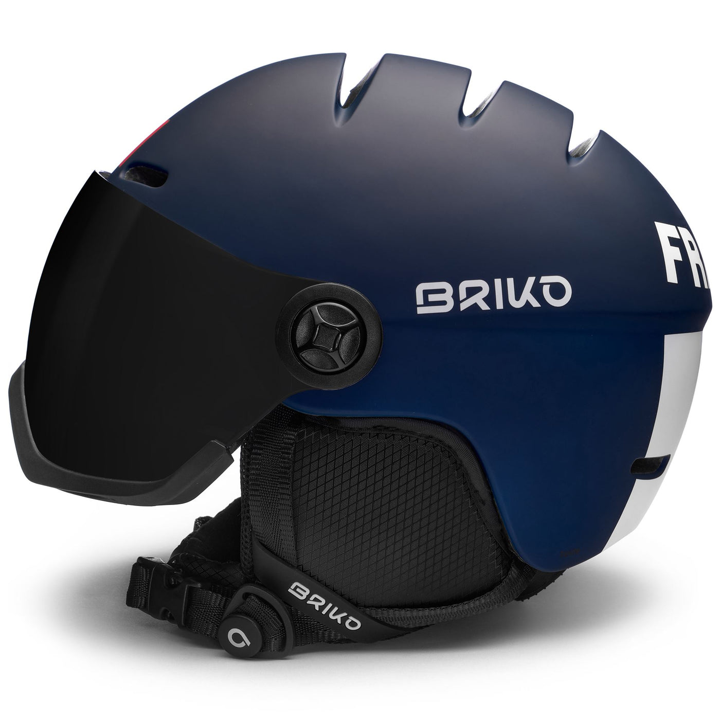 Helmets Unisex TEIDE VISOR FRANCE Helmet MATT TANGAROA BLUE - WHITE | briko Dressed Front (jpg Rgb)	