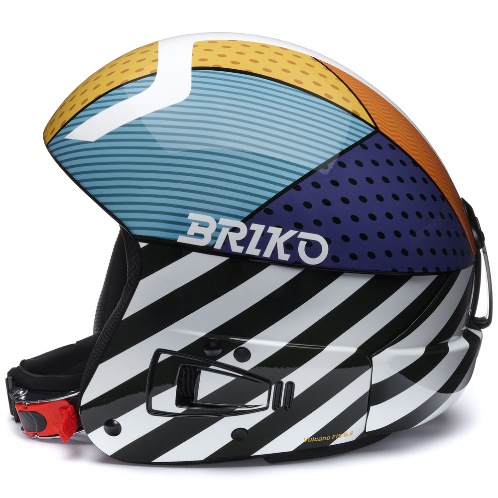 Helmets Unisex VULCANO FIS 6.8 GRAPHIK Helmet SHINY BLACK - WHITE - WEB ORANGE - SEAGULL BLUE Dressed Front (jpg Rgb)	