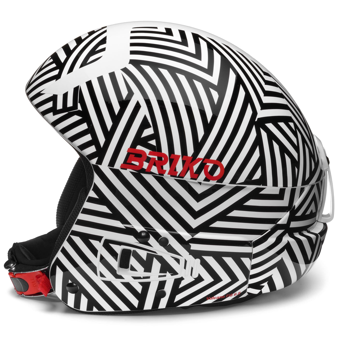 Helmets Unisex VULCANO FIS 6.8 GRAPHIK Helmet SHINY BLACK - WHITE - RED ALIZARIN CRIMSON Dressed Front (jpg Rgb)	