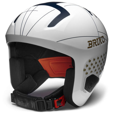 Helmets Unisex VULCANO 2.0 FRANCE Helmet SHINY WHITE - TANGAROA BLUE - GOLD Photo (jpg Rgb)			