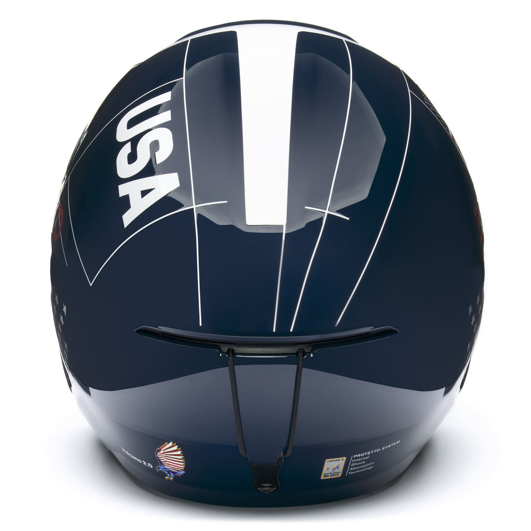 Helmets Unisex VULCANO 2.0 USA Helmet SHINY BLUE - WHITE - CARDINAL RED Dressed Back (jpg Rgb)		