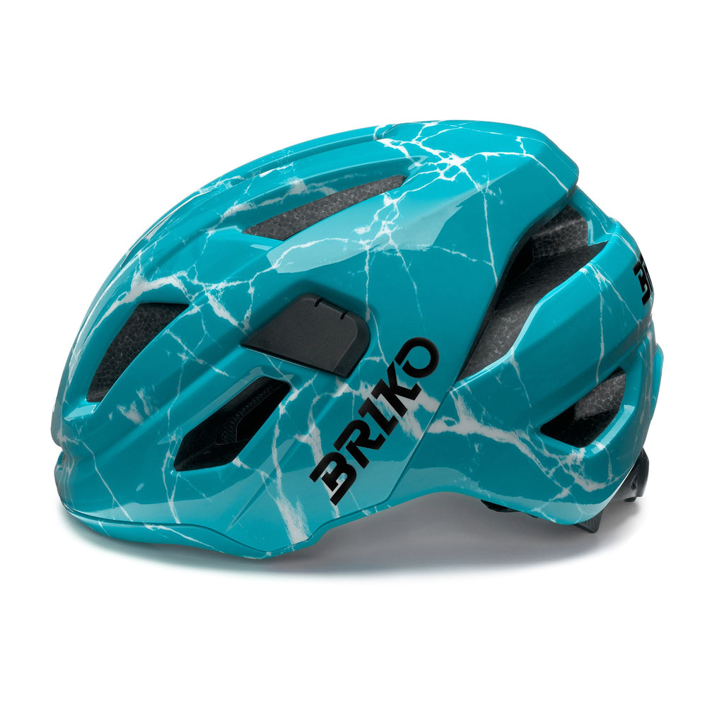 Helmets Unisex AERO PLUS BARDIANI Helmet SHINY BONDI BLUE - BLACK Dressed Front (jpg Rgb)	