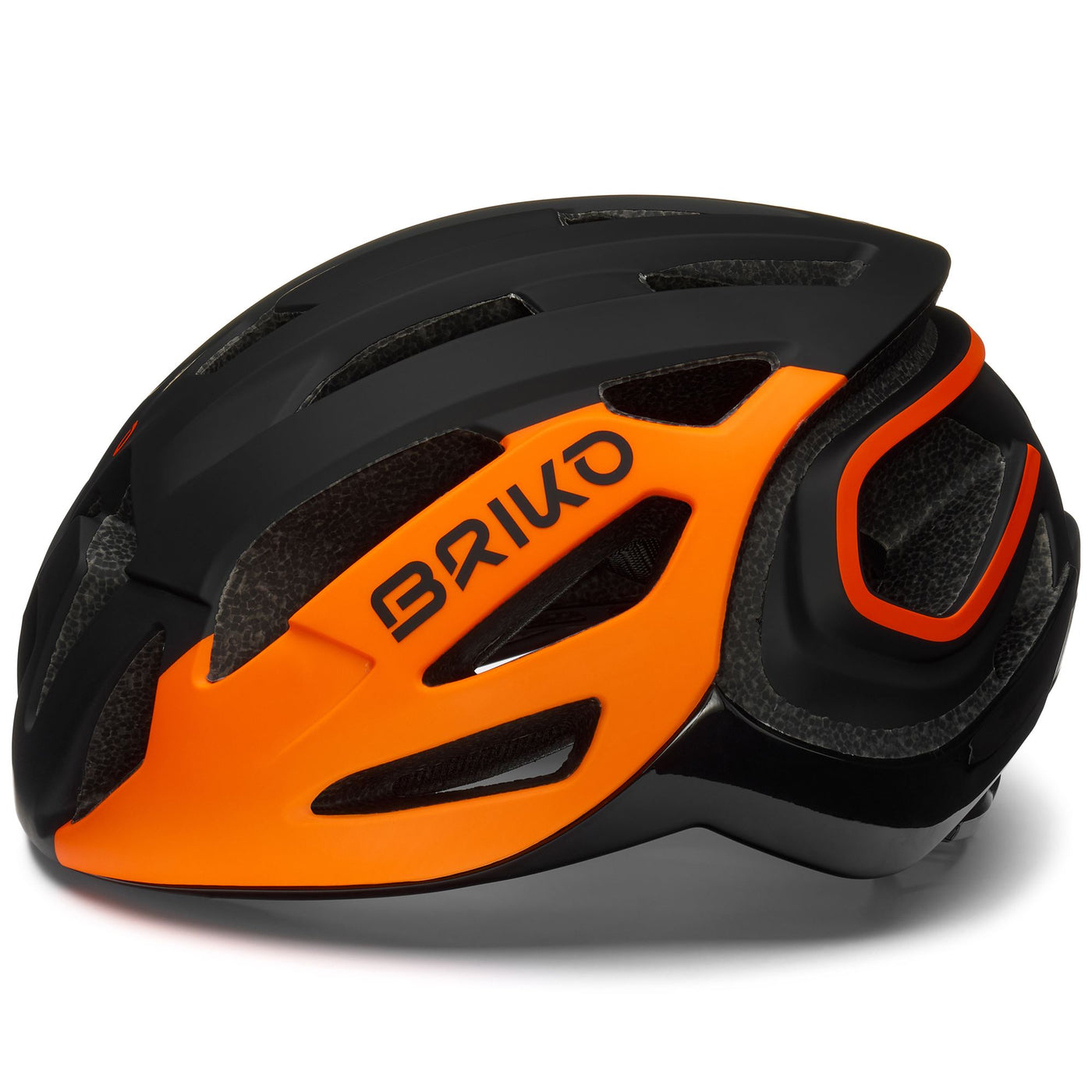 Helmets Unisex BLAZE Helmet MATT BLACK - ORANGE FLAME Dressed Front (jpg Rgb)	