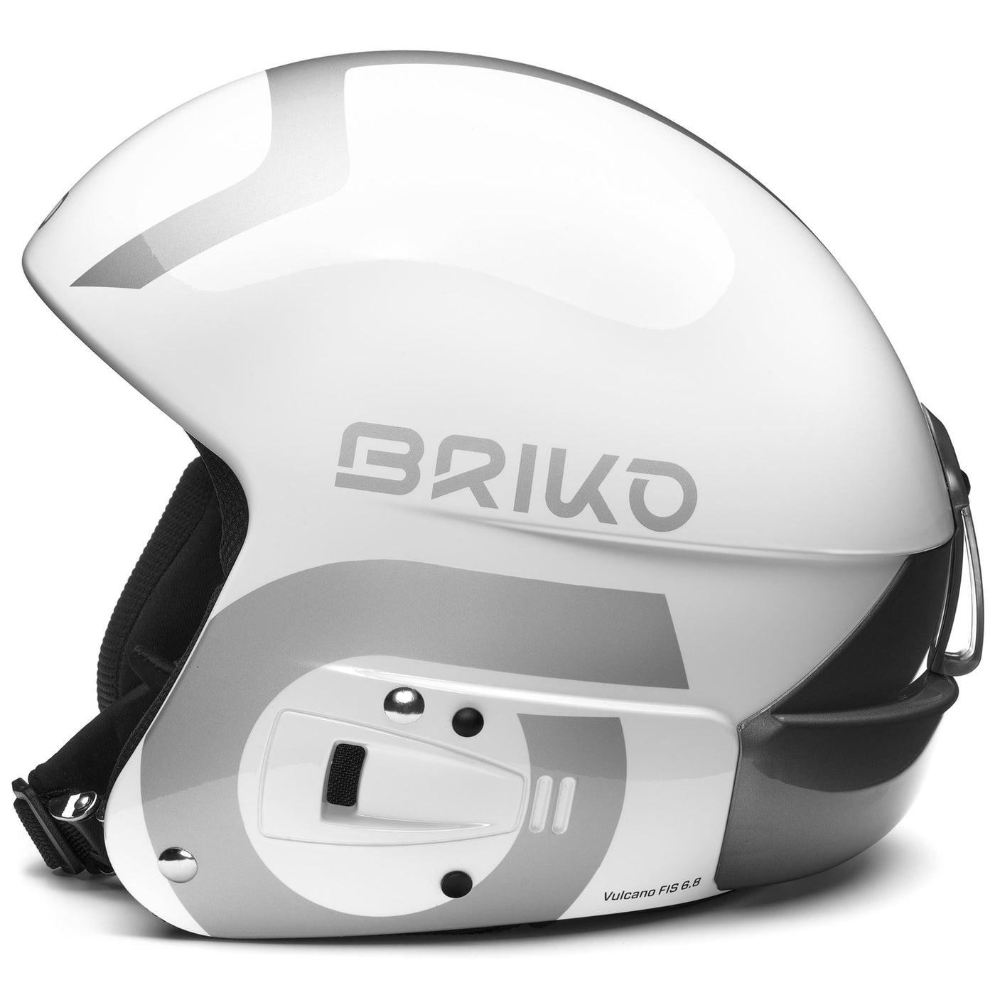 Helmets Unisex VULCANO FIS 6.8 EPP Helmet SHINY WHITE - SILVER Dressed Front (jpg Rgb)	
