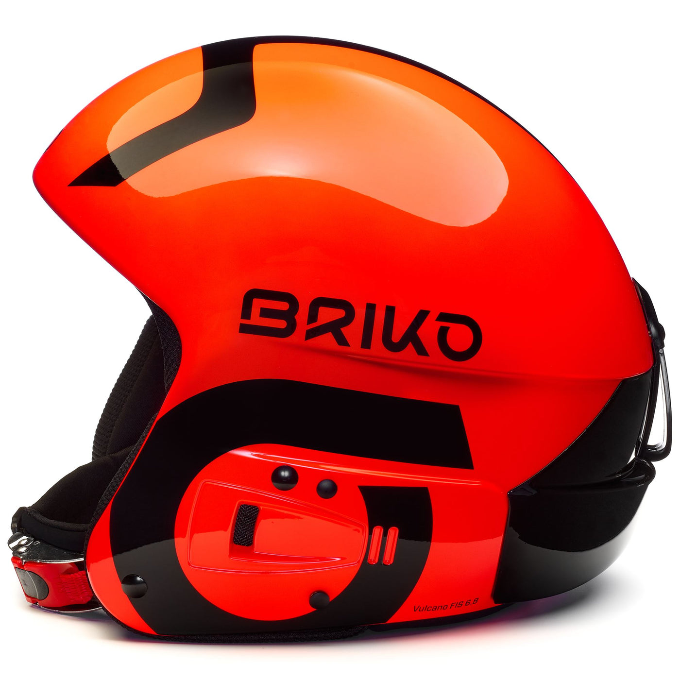 Helmets Unisex VULCANO FIS 6.8 EPP Helmet SHINY ORANGE - BLACK Dressed Front (jpg Rgb)	