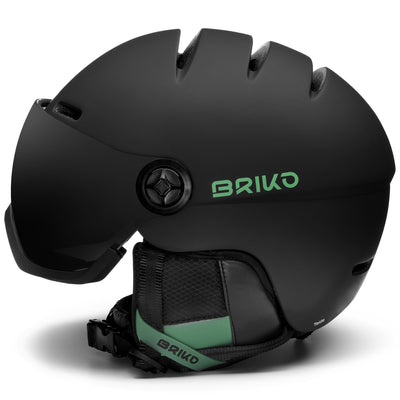 Helmets Unisex TEIDE VISOR Helmet GREY SHARK - GREEN EUCALYPTUS | briko Dressed Front (jpg Rgb)	