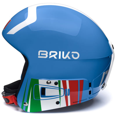 Helmets Unisex VULCANO FIS 6.8 JR - ITALIA Helmet SHINY SCIENCE BLUE - WHITE | briko Dressed Front (jpg Rgb)	