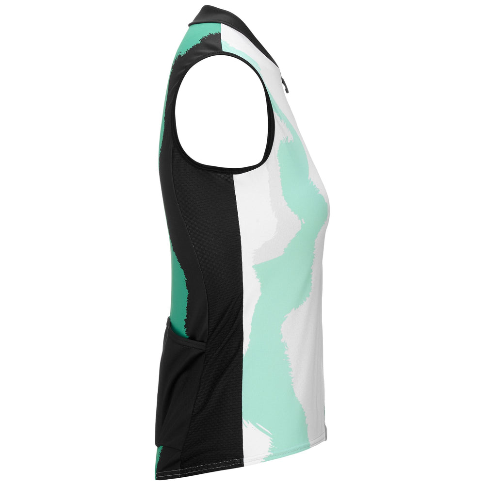 Active Jerseys Woman AIRY LADY TANK Tank BLACK - GREEN JADE - WHITE LUCENT Dressed Front (jpg Rgb)	